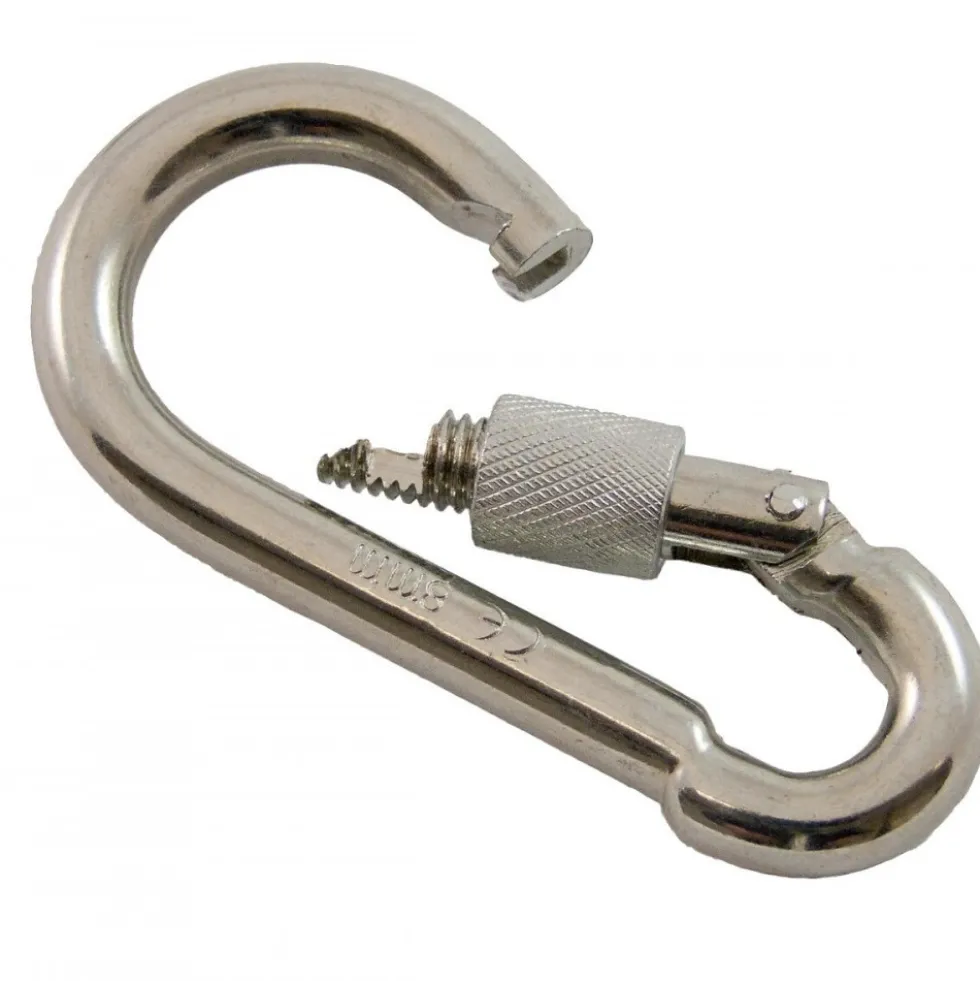 Mousqueton de sécurité avec molette de verrouillage acier zingué Ø10mm PRAMAC