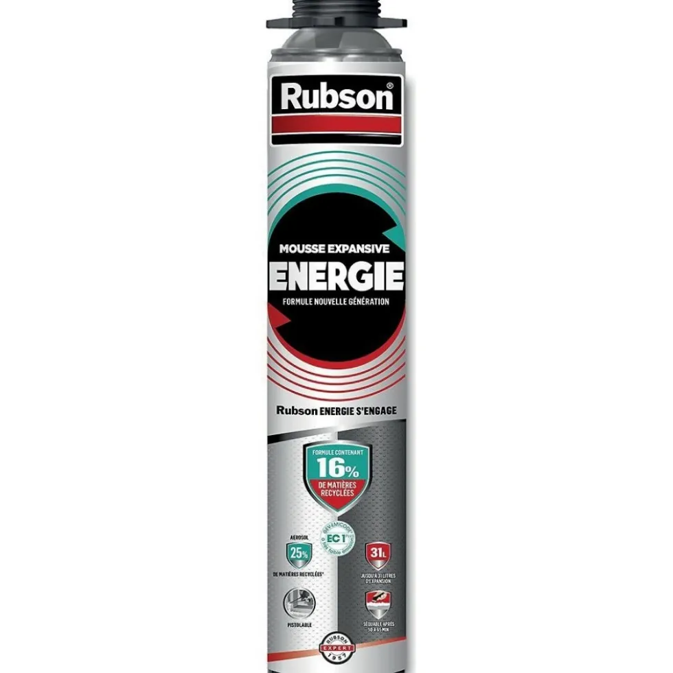 Mousse auto-expansive polymère pistolable Energie - aérosol 750 mL RUBSON