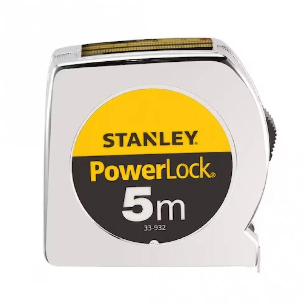 Mètre ruban à lecture directe - boitier ABS - 5 m x 19 mm - Powerlock STANLEY