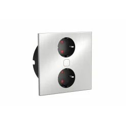 Multiprise encastrée carrée inox - ouverture/fermeture motorisées - e-Duplex SYNERCIA