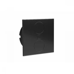 Multiprise encastrée carrée noire avec ouverture et fermeture motorisées - e-Duplex SYNERCIA