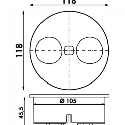 Multiprise encastrée ronde inox - ouverture/fermeture motorisées - e-Duplex SYNERCIA