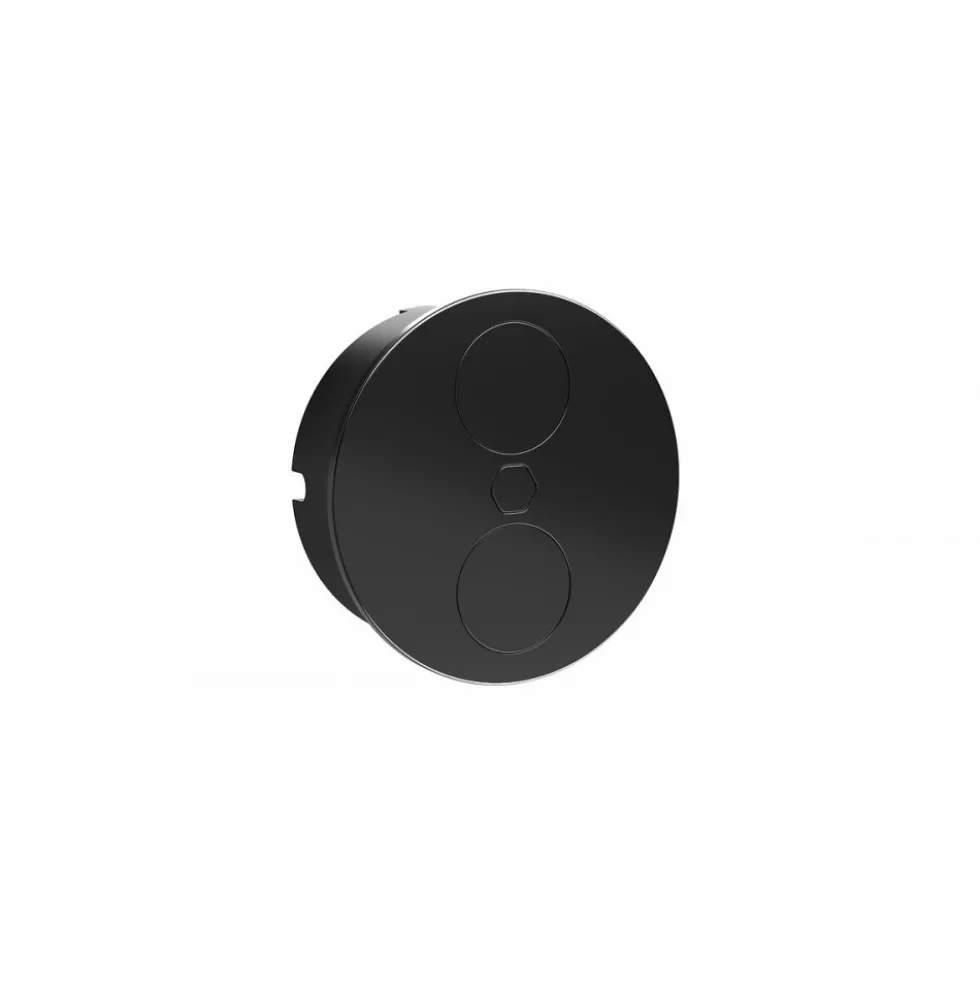 Multiprise encastrée ronde noire avec ouverture et fermeture motorisée e-Duplex SYNERCIA