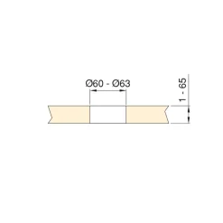 Multiprises à encastrer - avec couvercle - 2 prises - Vertikal Flat 60 EMUCA