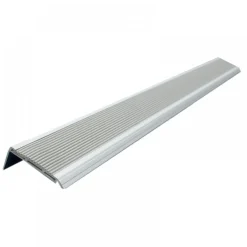 10 nez de marche antidérapants en aluminium avec recouvrement PVC gris VISO