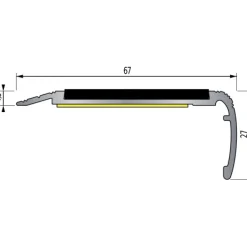 Nez de marche avec bande antidérapante - aluminium anodisé - ISBA B11 DINAC