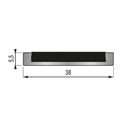 Nez de marche plat à visser avec bande ISBA noire FA30 - largeur 38 mm DINAC
