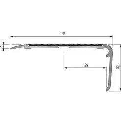 Nez de marche évolutif à visser 3CBis 3000 x 67 x 32 mm aluminium anodisé DINAC