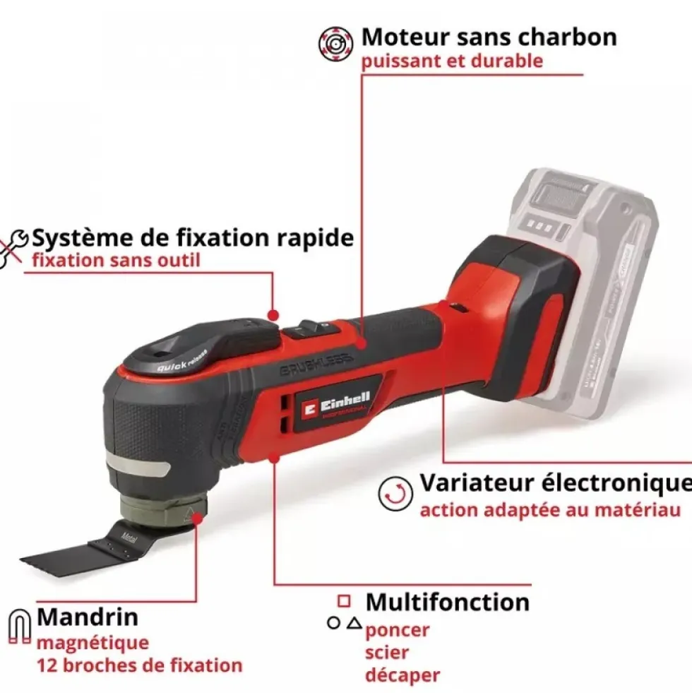Outil multifonctions sans fil TP-MG 18 Li BL - Solo - Power X change EINHELL PROFESSIONAL