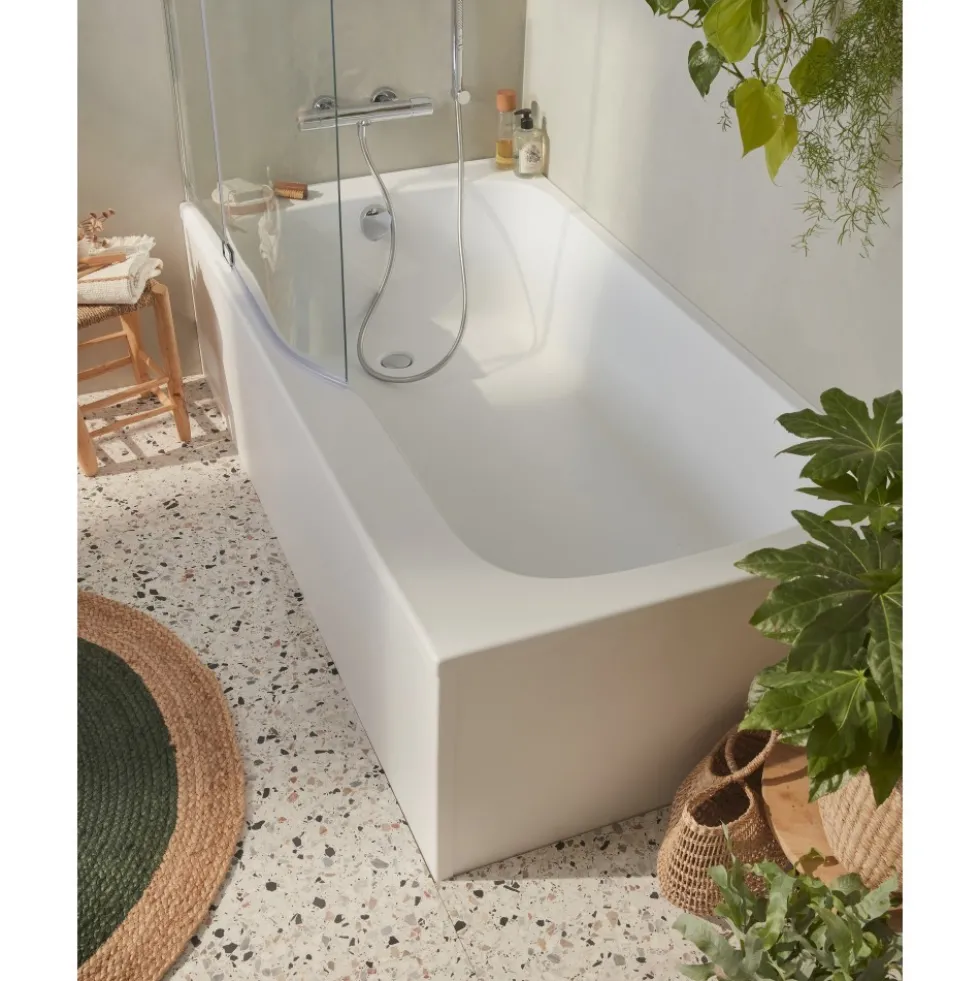 Pack bain-douche 160x85cm gauche Malice avec pare-bain 2 volets et tablier JACOB DELAFON