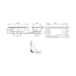 Pack bain-douche 160x85cm gauche Malice avec pare-bain 2 volets et tablier JACOB DELAFON
