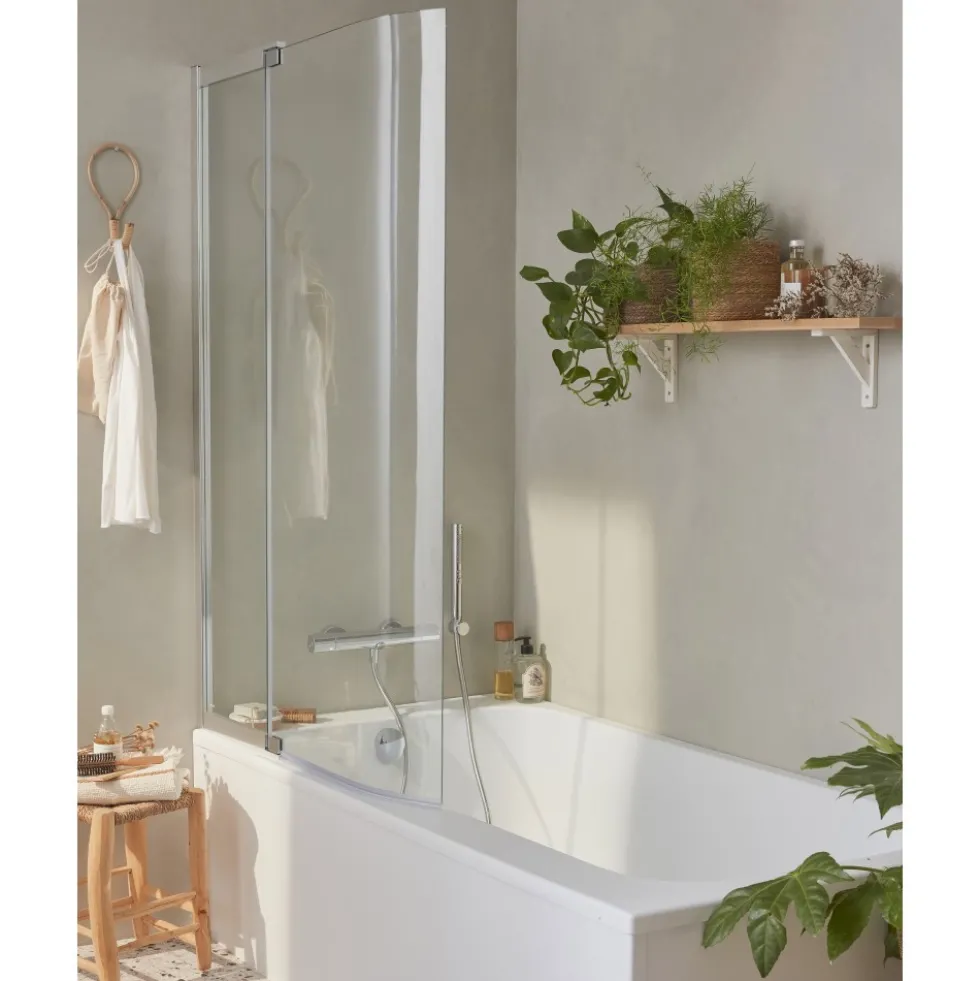 Pack bain-douche 160x85cm gauche Malice avec pare-bain 2 volets et tablier JACOB DELAFON
