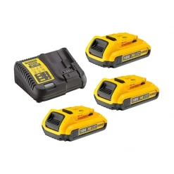 Pack 3 batteries XR 18V 2Ah Li-ion + chargeur DEWALT