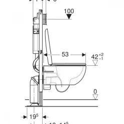 Pack bâti-support autoportant Duofix avec cuvette sans bride Renova et plaque Sigma20 GEBERIT