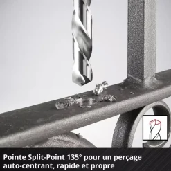 Pack de 19 forets à métaux HSS-G - diamètre 1 à 10 mm EINHELL
