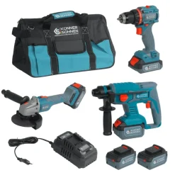 Pack 3 machines perceuse, meuleuse d'angle, perforateur 20V - KS RHAGD 20V KONNER & SOHNEN