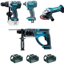Pack 4 machines 18 V Li-Ion, 4 Ah - DLX4054MX1 - (DDF458 + DTD152 + DHR202 + DGA452) MAKITA