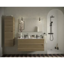 Pack meuble 120cm 2 tiroirs double vasque + Colonne 140cm + Miroir 100cm + 2 spot LED JACOB DELAFON