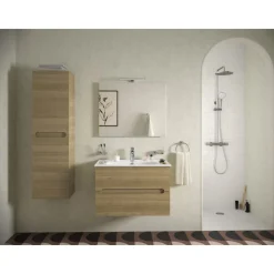 Pack meuble vasque 100cm 2 tiroirs + Colonne 140cm + Miroir 100cm + spot LED JACOB DELAFON
