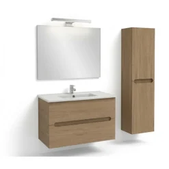 Pack meuble vasque 100cm 2 tiroirs + Colonne 140cm + Miroir 100cm + spot LED JACOB DELAFON