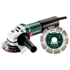 Pack meuleuse d'angle WQ 1100W-Diamètre 125mm + 2 disques + coffret -610035510 METABO