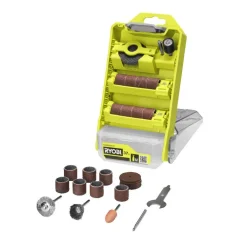 Pack mini-outil RRT4-120GA15 + coffret 37 accessoires RAR800K-37 + batterie 4V 2,0Ah + 15 accessoires RYOBI