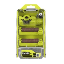 Pack mini-outil RRT4-120GA15 + coffret 37 accessoires RAR800K-37 + batterie 4V 2,0Ah + 15 accessoires RYOBI