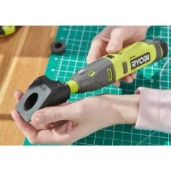 Pack mini-outil RRT4-120GA15 + coffret 37 accessoires RAR800K-37 + batterie 4V 2,0Ah + 15 accessoires RYOBI