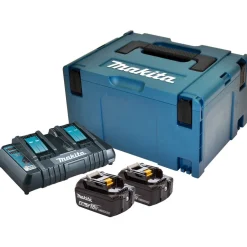 Pack Énergie 18V (2 batteries 4Ah + 1 chargeur double) en coffret MAKITA