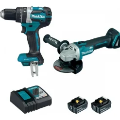 Pack 2 outils perceuse visseuse + meuleuse sans fil -18V Li-ion -DLX2210TJ1 MAKITA