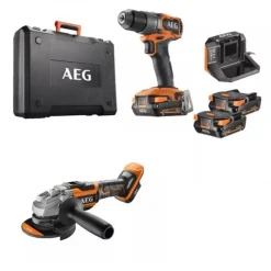 Pack perceuse à percussion Brushless 18V + Meuleuse d'angle 125mm Brushless 18V - FR18-AG-2BL-X02TB AEG Powertools
