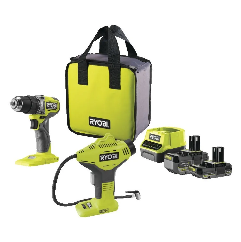 Pack perceuse à percussion sans fil 18V ONE+™ + compresseur 18V ONE+™ - RPD18BL1-242SPI RYOBI