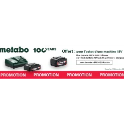 Pack perceuse à percussion SB 18 + meuleuse d'angle sans fil W 18 L 9-125 - Combo Set 2.4.4 18V METABO