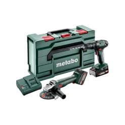 Pack perceuse à percussion SB 18 + meuleuse d'angle sans fil W 18 L 9-125 - Combo Set 2.4.4 18V METABO