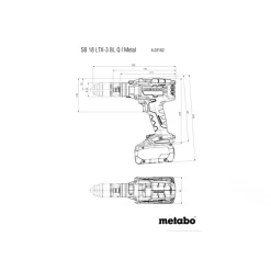 Pack perceuse à percussion SB 18 + meuleuse d'angle sans fil W 18 L 9-125 - Combo Set 2.4.4 18V METABO