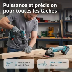 Pack perceuse visseuse à percussion et meuleuse d’angle 20V - Batterie 4Ah et 2Ah - KS IDAGB 20V KONNER & SOHNEN
