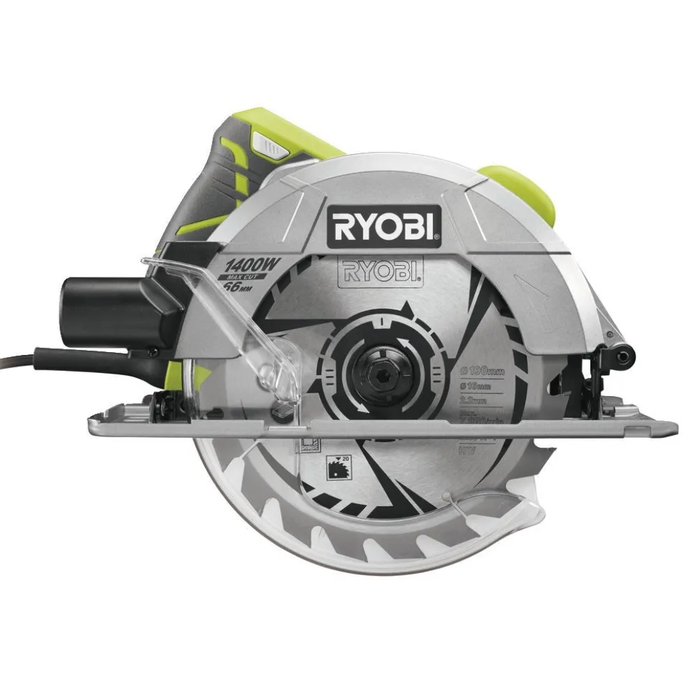 Pack scie circulaire filaire 1400W RCS1400-G + aspirateur eau et poussières 1250W RVC-1220I-G RYOBI