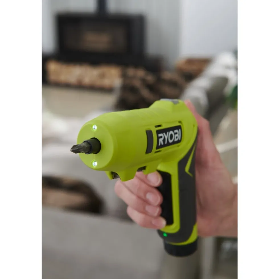 Pack tournevis électrique 4V RSDP4-120G + lampe torche RLP4-0 + batterie 4V 2,0Ah et 2 embouts de vissage RYOBI