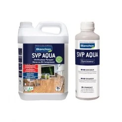 Pack vitrificateur parquet mat 5L + durcisseur "SVP AQUA" 0,5L BLANCHON