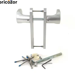 Paire de poignées de portail modulables en aluminium 3006 PAD - argent LOCINOX