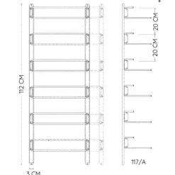 Paire de rails pour montage en série de porte-chaussures - aluminium AMBOS