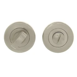 Paire de rosaces de fonction rondes - acier nickelé mat -diamètre 48mm CADAP