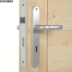 30 paires de poignées de porte sur grandes plaques - aluminium argent - Lisbonne FSB