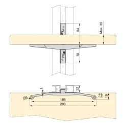 5 paires de supports pour système modulaire Zero - gris pierre EMUCA