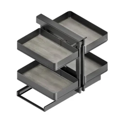 Panier coulissant extractible d'angle Harmony en acier anthracite EMUCA