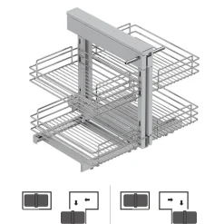 Panier coulissant extractible Suprastar en acier pour meuble d'angle EMUCA