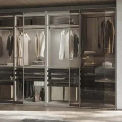 Panier de rangement en tissu et acier pour armoire et dressing Quartz EMUCA