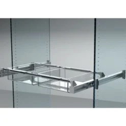 Panier de rangement transparent pour barres de support coulissantes AMBOS