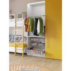 Panier de rangement transparent pour barres de support coulissantes AMBOS