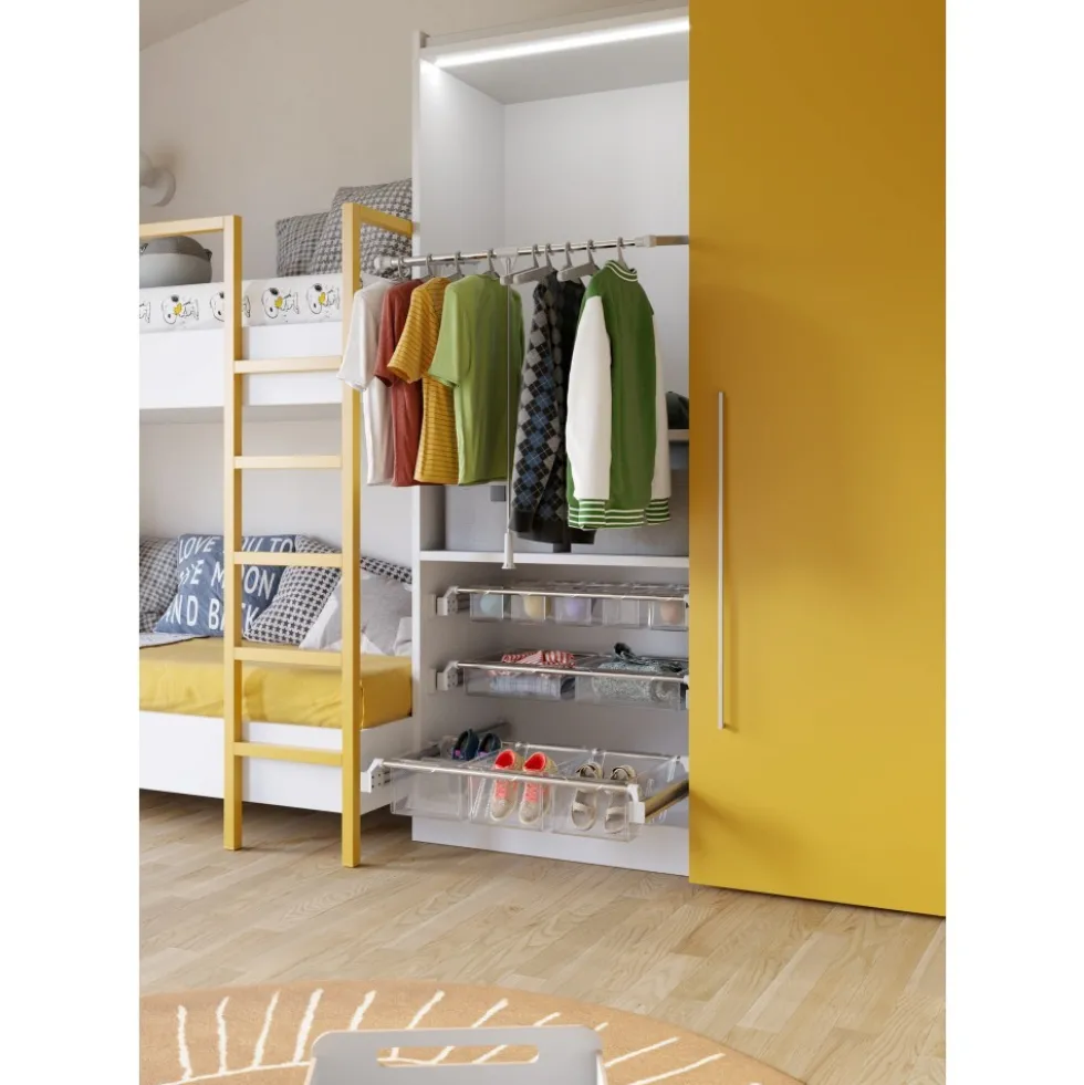 Panier de rangement transparent pour barres de support coulissantes AMBOS